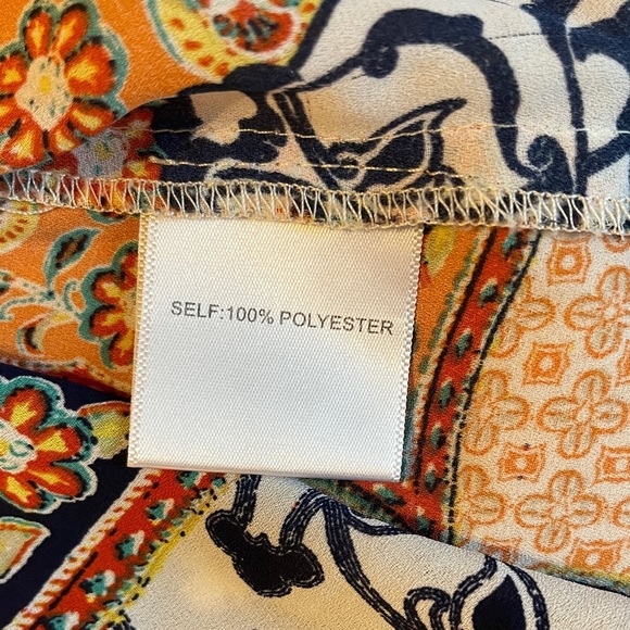 “Like New” Rose & Olive Patchwork Sleeveless V-Neck Top - Multicolor - Picture 7 of 8